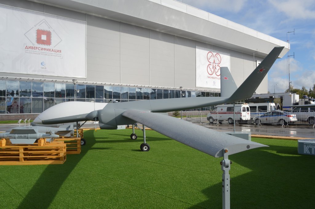 A mock-up of the Sirius MALE UAV