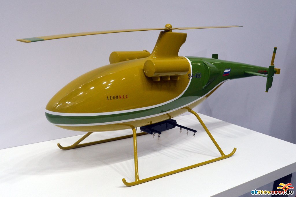 A model of the SH-450 with crop-spraying gear