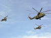 Mi-26 ‘05 Yellow’/RF-93527 escorted by Mi-24Ps ‘03 Red’/RF-91229 and ‘08 Red’/RF-91243