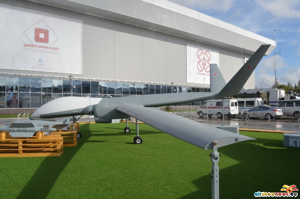 A mock-up of the Sirius MALE UAV