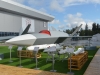 A mock-up of the Grom UCAV