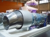A mock-up of the AL-31FN engine with a vectoring nozzle